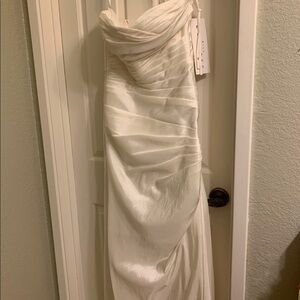 NWT Ivory Bridesmaid dress with ruching and corset back